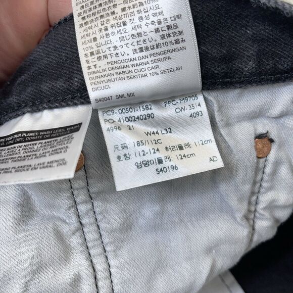 Levi's 501XX Button Fly Straight Leg Denim Jeans Men's Size 44x32 Black Red Tab - Picture 9 of 10